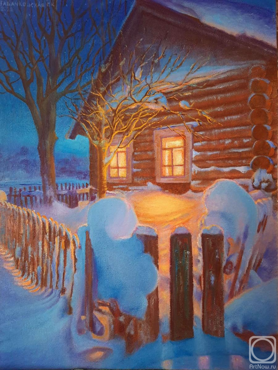Kudryashov Galina. Winter light. Light in the window