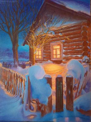 Winter light. Light in the window (A Winter Wood). Kudryashov Galina