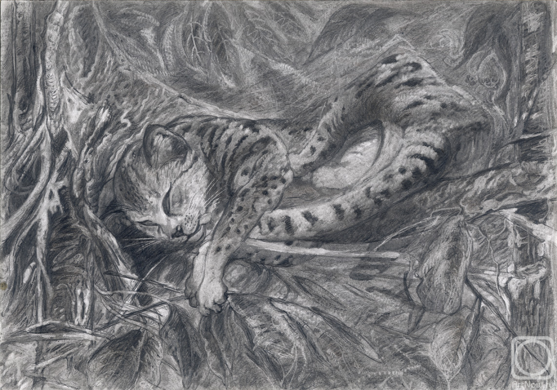 Dementiev Alexandr. Sleeping wild female cat
