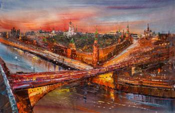 Moscow is on fire... View of the Stone Bridge and the Kremlin. Rodries Jose