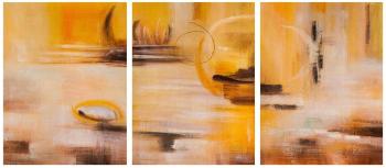 Golden dreams., Modular painting., Triptych