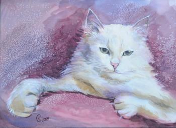 White Cat (Fluffy White Cat). Chibizova Oksana