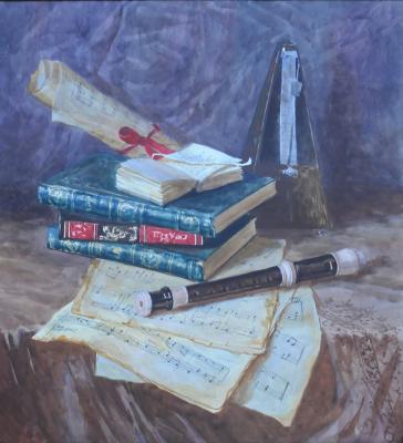 Still life with a flute (Fabric Folds). Chibizova Oksana