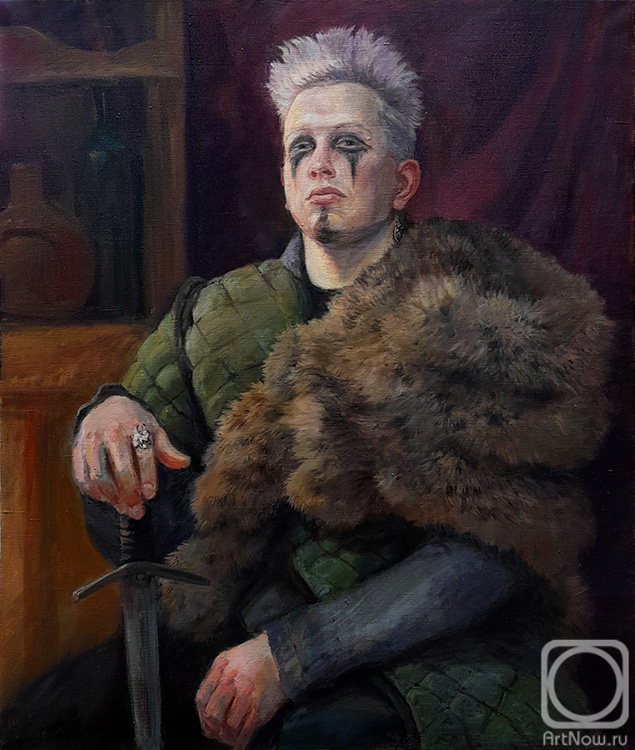Shumakova Elena. Portrait of a Young Man in a Viking Costume