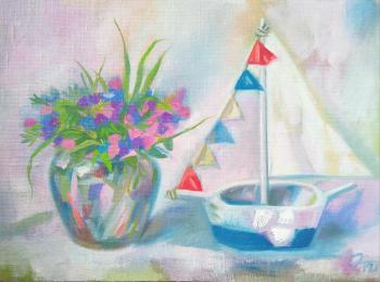 The first flowers, the ship. Trosinenko Olga