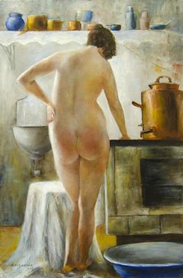 Nude in the kitchen. Kazakova Tatyana