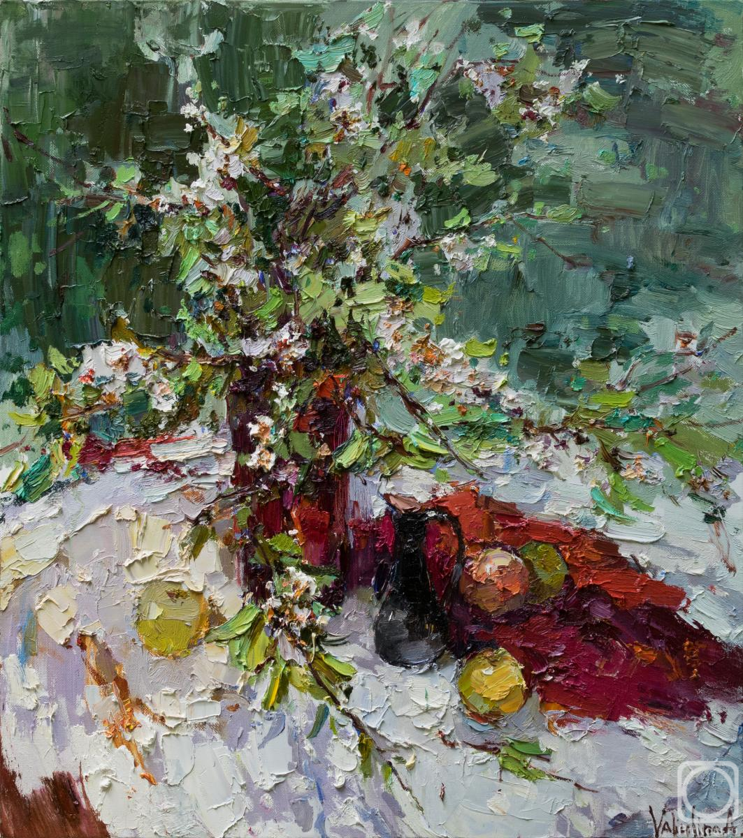 Valiulina Anastasiya. Still life with flowering pear