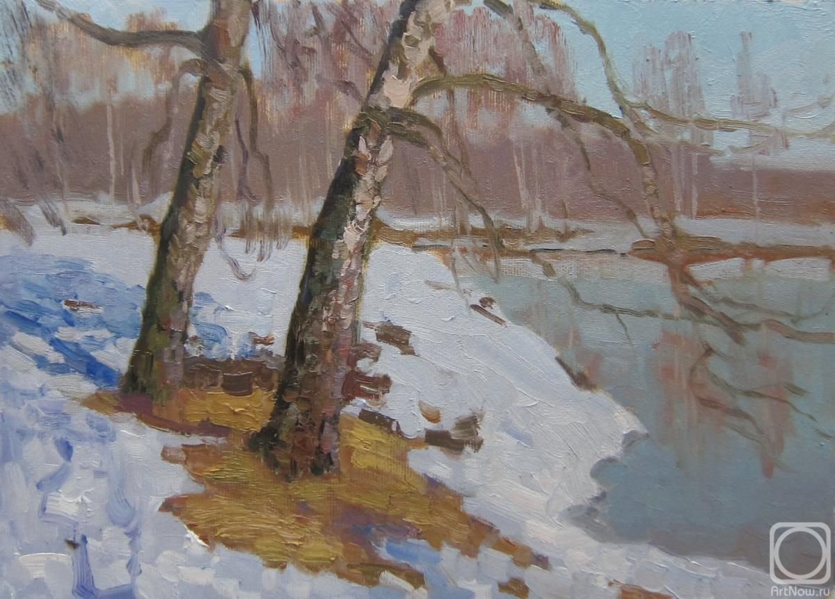 Chertov Sergey. March. Birches on the bank of the Klyazma