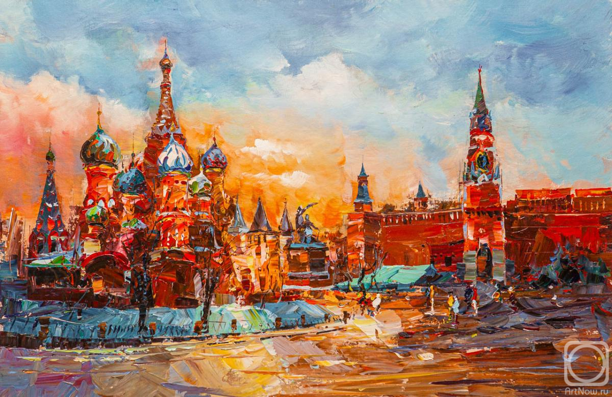 Rodries Jose. Historical heart of Moscow. View of St. Basil's Cathedral and the Spasskaya Tower