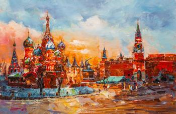 Historical heart of Moscow. View of St. Basil's Cathedral and the Spasskaya Tower. Rodries Jose