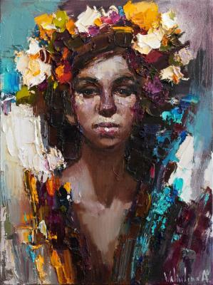 Girl with flowers. Valiulina Anastasiya