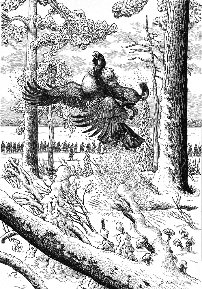 Fomin Nikolay. Sable and capercailie