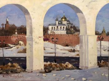 Velikiy Novgorod. View from the trading side of the Kremlin (Russian Northwest). Shevchuk Vasiliy