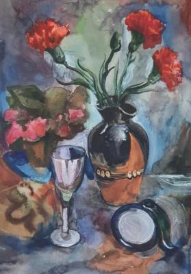 Still life with carnations. Sokolova Lyudmila