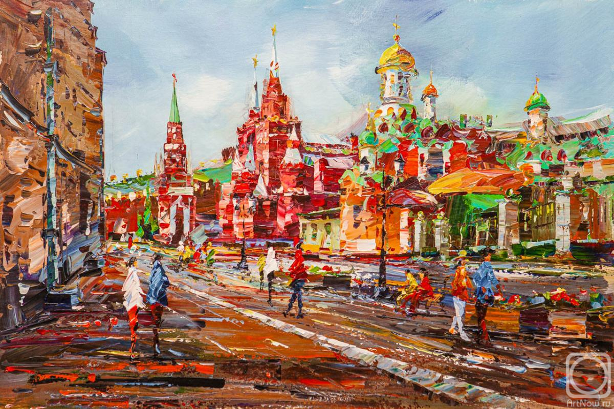 Rodries Jose. Walks on Red Square. View of the Historical Museum and Kazan Cathedral
