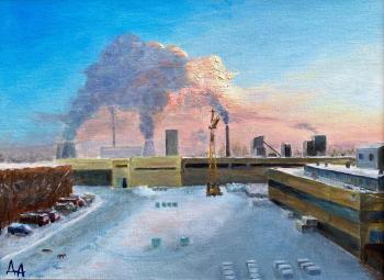 Winter cityscape (Industrial Pipes). Danilova Aleksandra