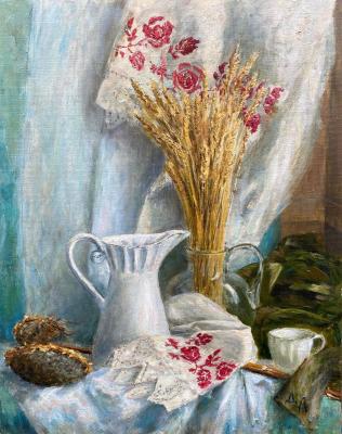 Still life with a jug and ears. Danilova Aleksandra