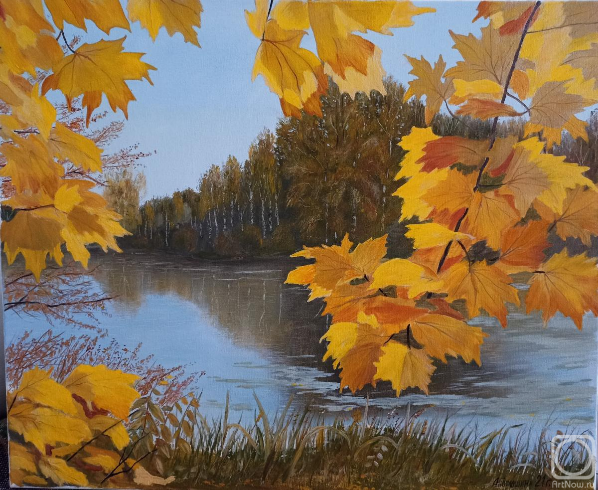 Andryushina Zinaida. View of the river from under the maple tree