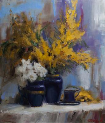 Flowers in march (Blue Vaze). Burtsev Evgeny
