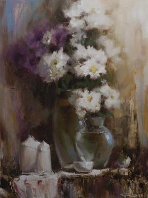 Flowers and candles. Burtsev Evgeny