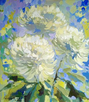 Chrysanthemums (Gouache White). Gerasimova Natalia