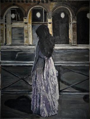 Young girl at the Rivoli Street (Paris). Lebedev Vladimir