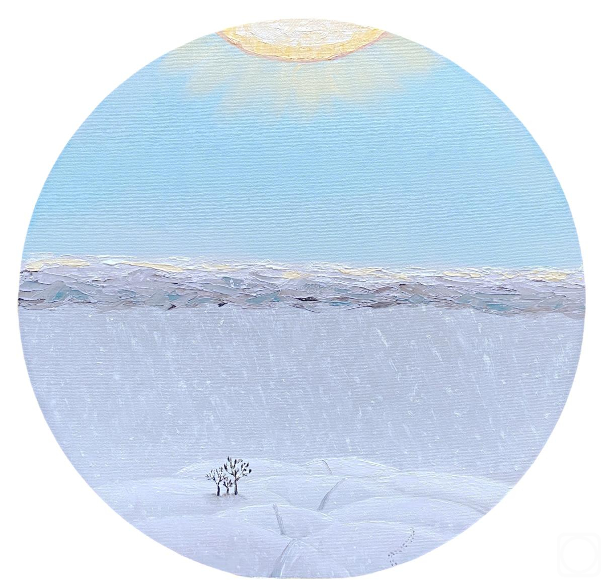 Danilova Aleksandra. Snow ball, round artwork 30 cm