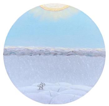 Snow ball, round artwork 30 cm. Danilova Aleksandra