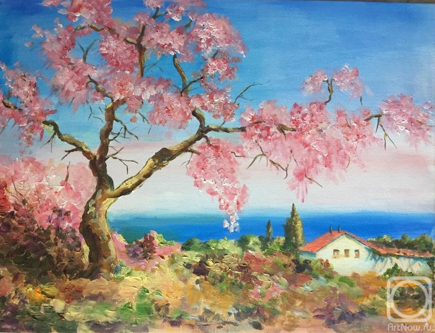 Tikhomirova Marina. Blooming tree near the sea