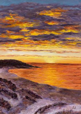 Fiery Sunset (Summer Ocean Landscape). Danilova Aleksandra