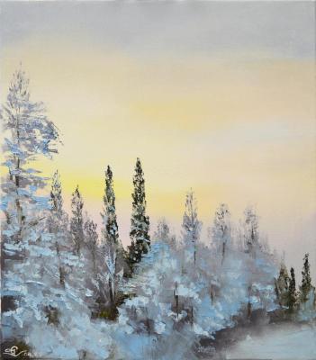 Stolyarov Vadim Anatolevech. Winter evening in the forest