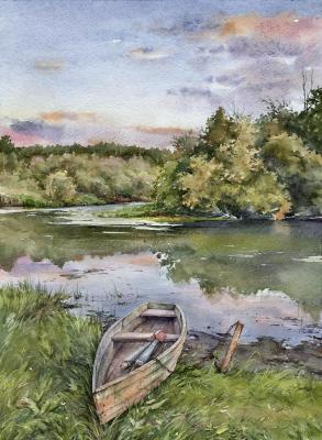 Summer evening on the river. Shvetsov Dmitriy