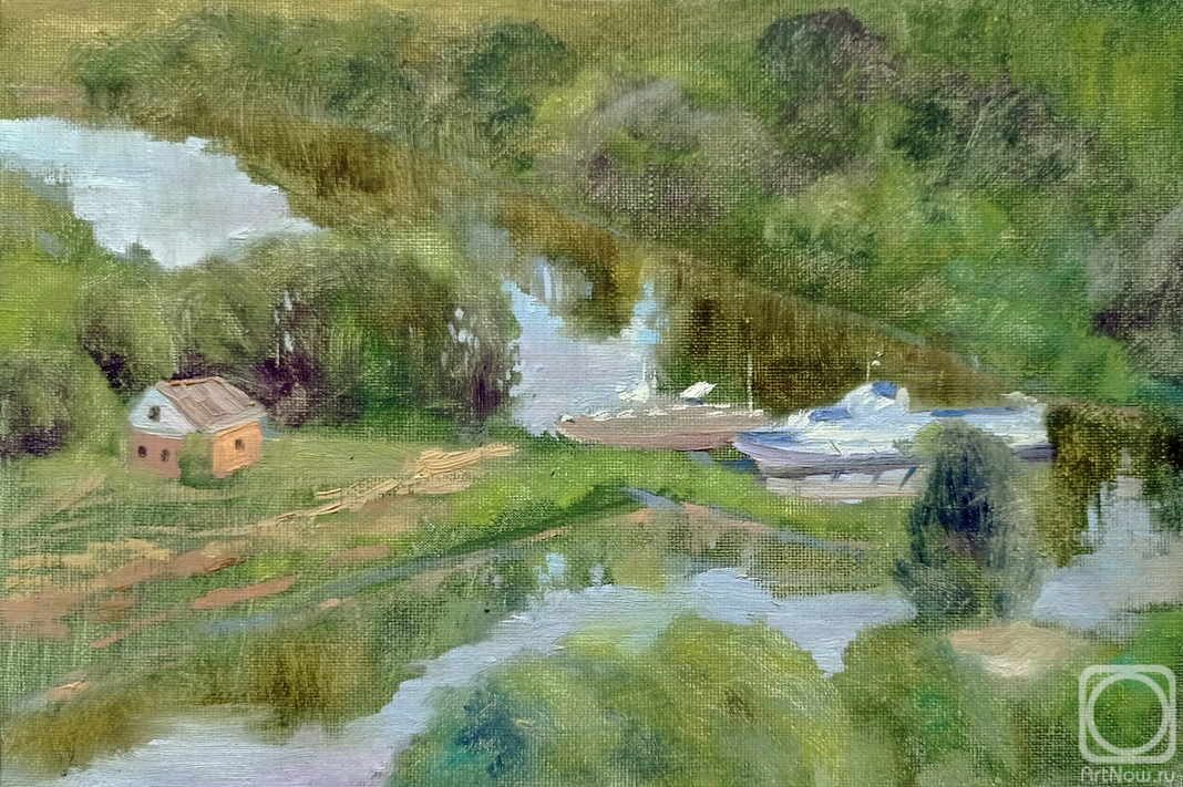 Salahova Rimma. Mooring on the Toima River