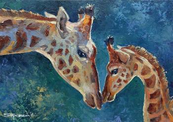 Giraffes, tenderness (Animal Paintings). Iarovoi Igor