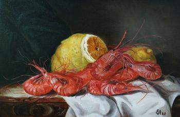 Still life with shrimp. Lutcher Elena