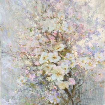 Komarova Elena Konstantinovna. Apple trees in bloom