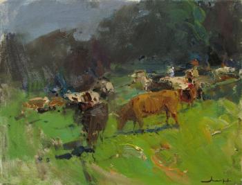 Etud with cows (May Grass). Makarov Vitaly