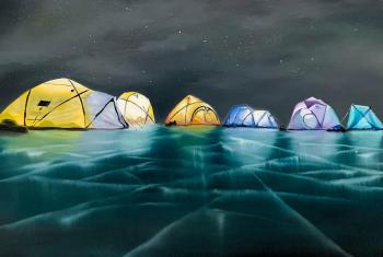 Tents on ice. Fisak Alena