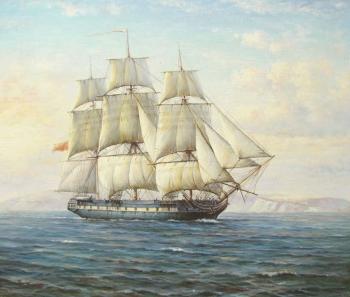 Sailboat at sea. Bunchuk Ivan