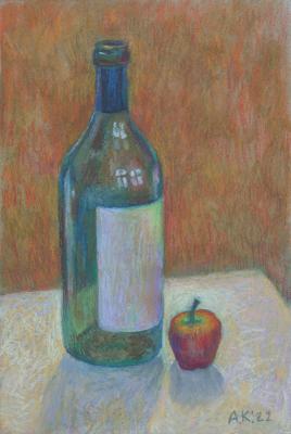 Bottle and apple. Kolokoltseva Aleksandra