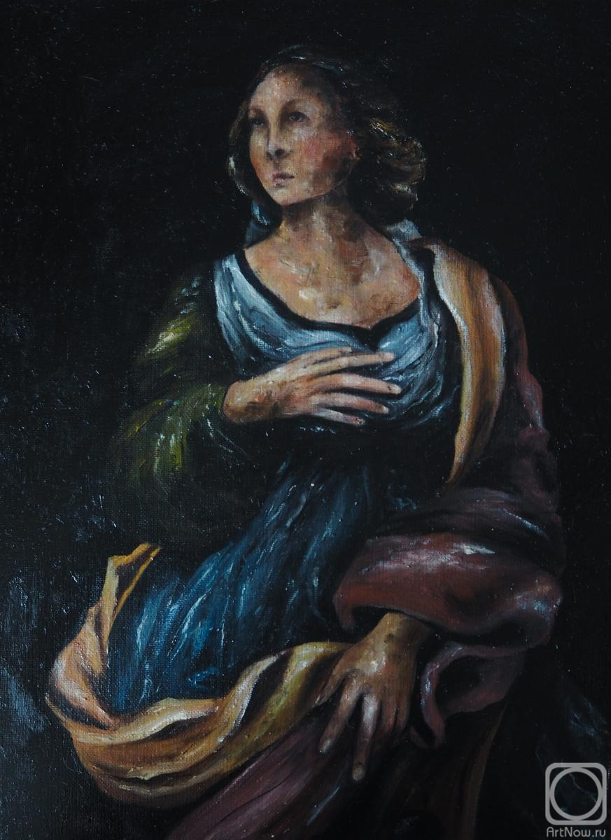 Popova Anastasiya. Free interpretation of the painting by Raphael Santi - St. Catherine of Alexandria