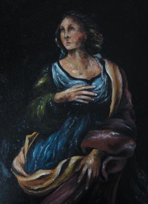 Free interpretation of the painting by Raphael Santi - St. Catherine of Alexandria. Popova Anastasiya
