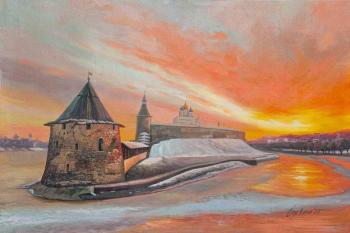 Pskov - the heart of the Russian land (Painting Winter In Russia). Romm Alexandr
