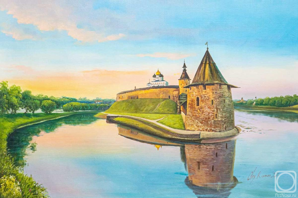 Romm Alexandr. Pskov Krom at dawn