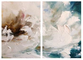 Serenity set of 2 paintings print on canvas (Flower Garden Picture). Skromova Marina
