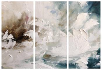 Serenity set of 3 paintings print on canvas (Floral Print). Skromova Marina