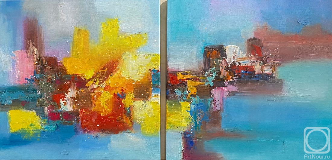 Dupree Brian. Sun of the departing day. Diptych