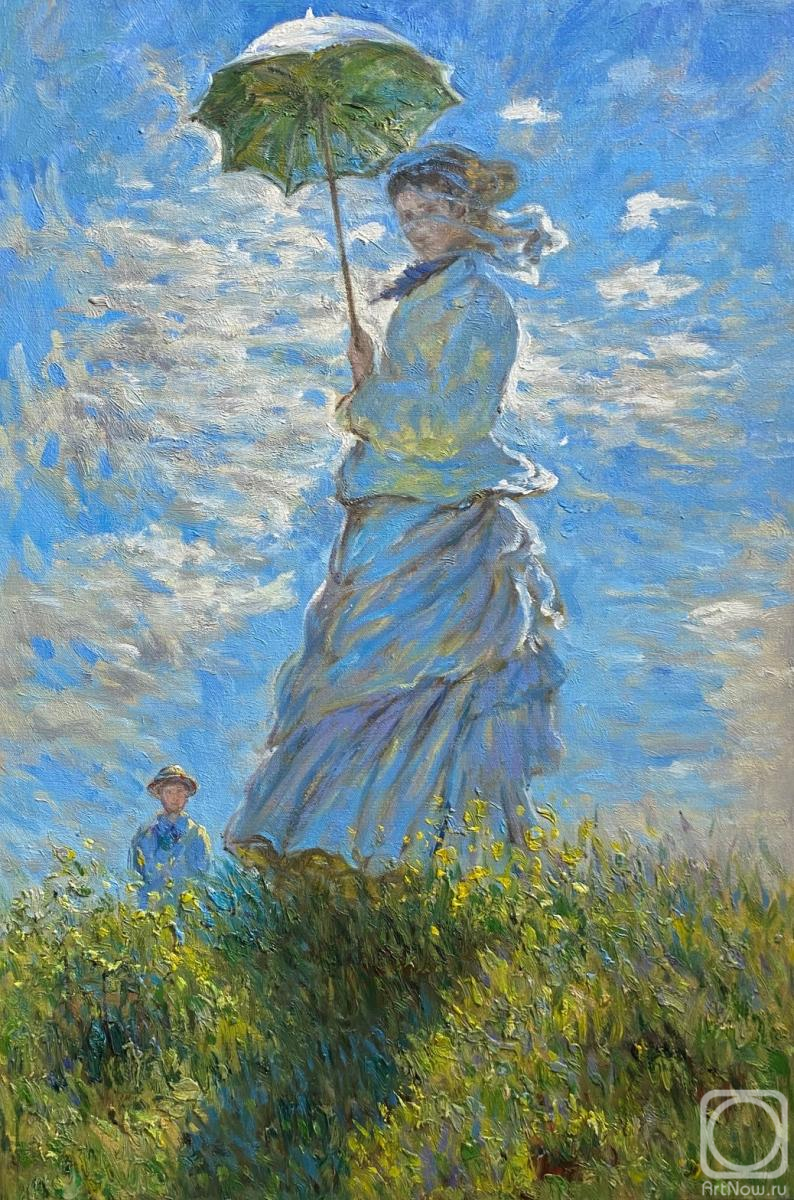 Kamskij Savelij. Copy of Claude Monet's painting. Lady with an umbrella, 1875