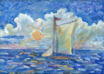 Sailboat with the sun. Bagina Veronika