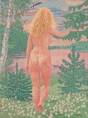 Naked woman at Dawn. Krasavin Sergey